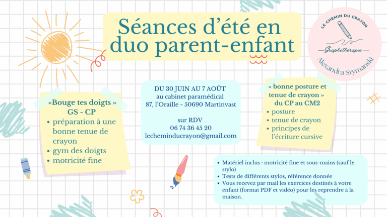 séances d'été parent-enfant écriture