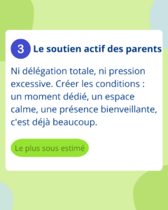 Facteur 3 de progression en écriture - le soutien parental - graphothérapeute Le Chemin du Crayon